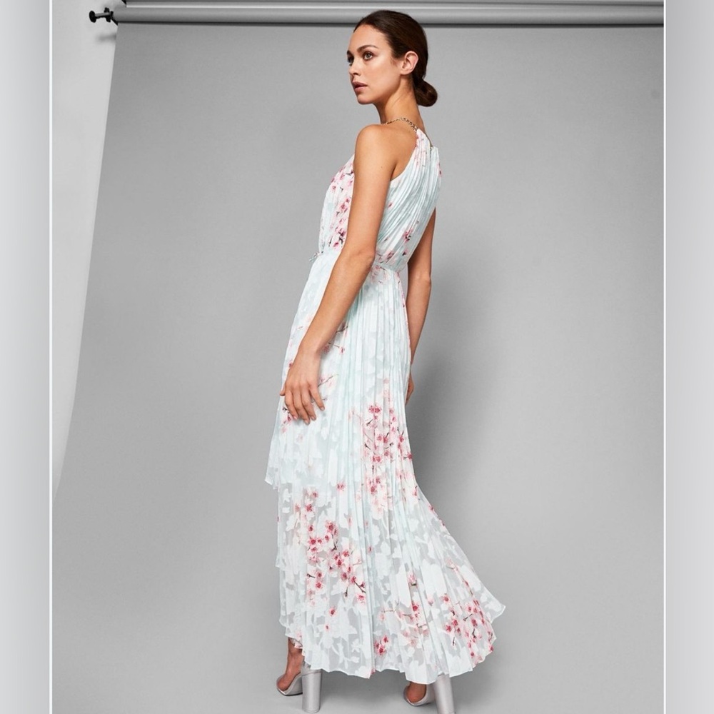 Ted Baker Mint Aureila Soft Blossom High/Low Dress Size 3 equivalent to 8-10 EUC